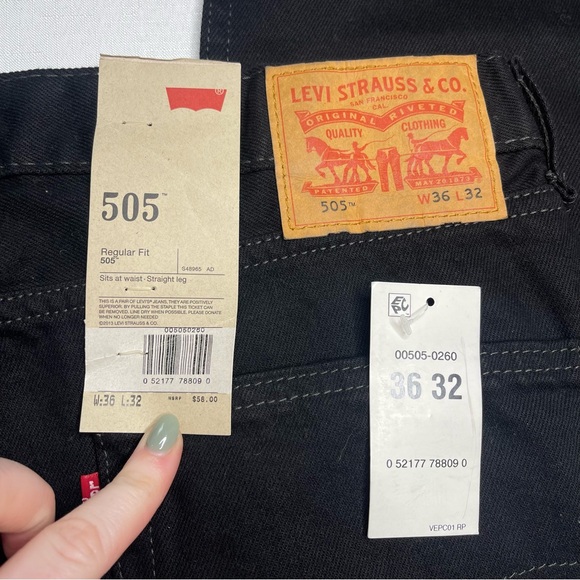 Men’s brand new Levi’s 505 36x32 regular fit denim blue jeans - Picture 4 of 6